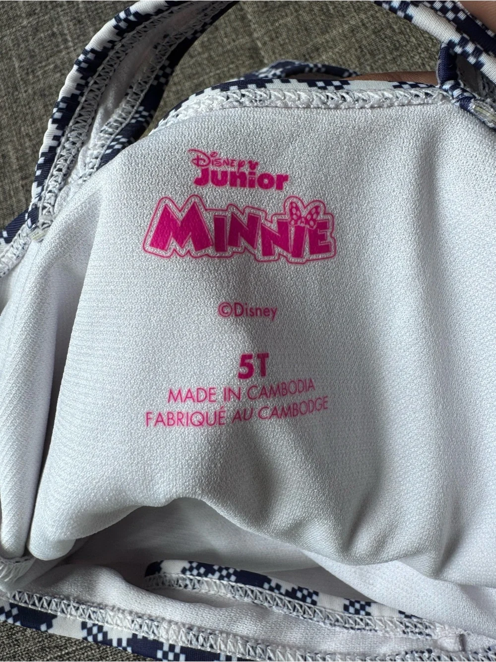Disney Navy and White Gingham Minnie Mouse One-Piece Swimsuit